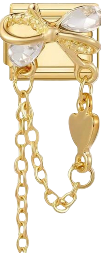 Crystal Bow & Heart Chain