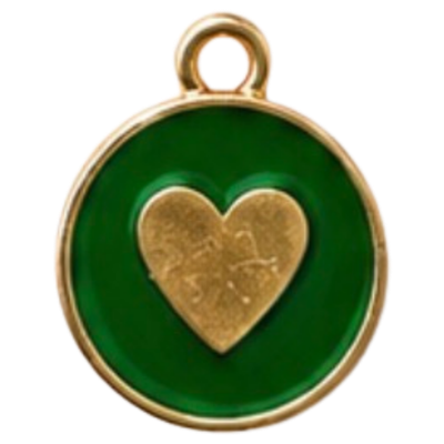 Darkgreen Heart Charm