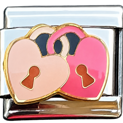 Double Heart Locks Pink