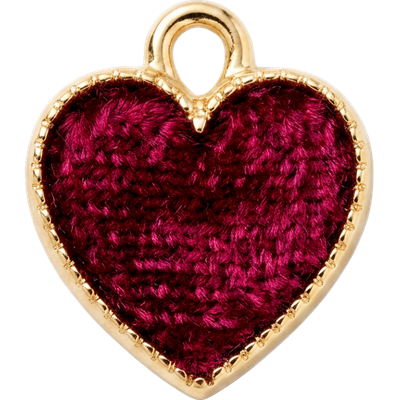 Embroidered Burgundy Heart