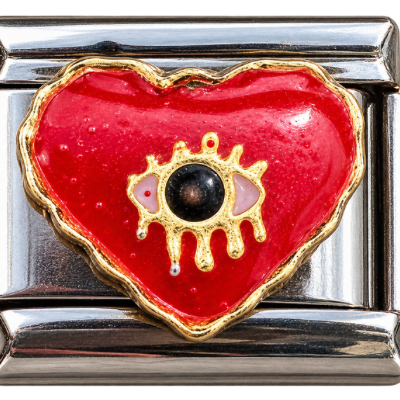 Evil Eye Heart Charm