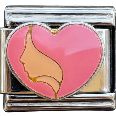 Girl Silhouette Pink Heart