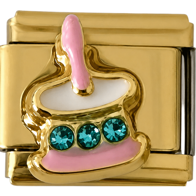 Gold Birthday Cake Charm