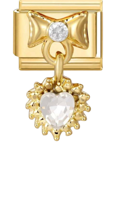 Gold Bow Sunflower Heart