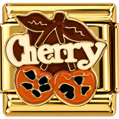 Gold Cherry Leopard Charm