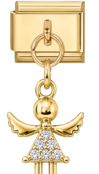 Gold Crystal Angel Hanging Charm