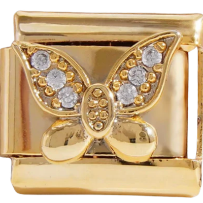 Gold Pavé Butterfly Charm