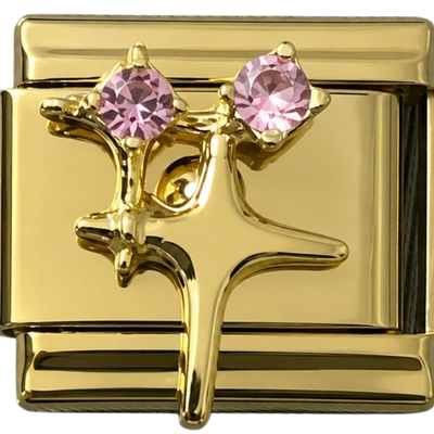 Gold Pink Sparkles Charm
