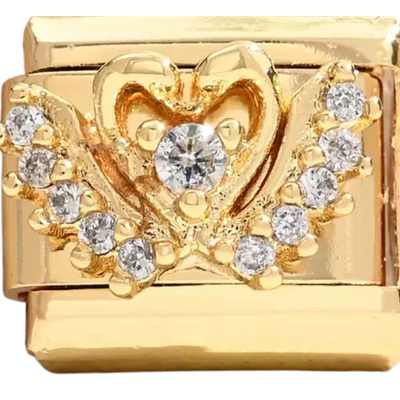 Gold Winged Heart Crystal