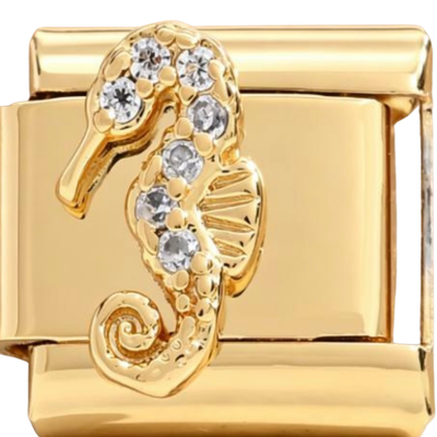 Golden Zircon Seahorse