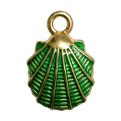 Green Seashell Charm
