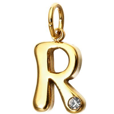 Letter R Gold Crystal