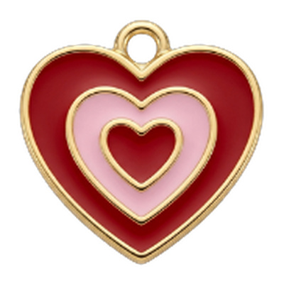 Multipink Heart Charm