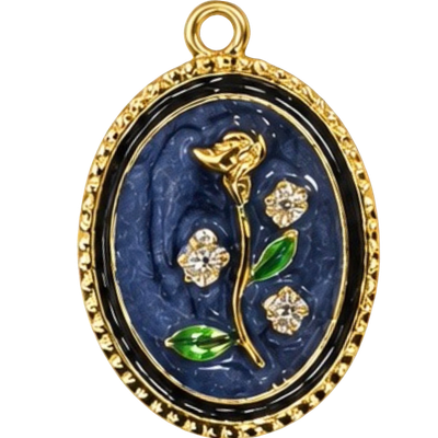 Navy Crystal Rose