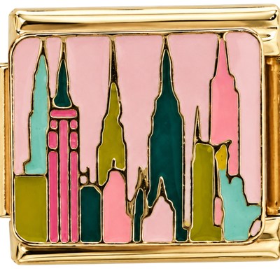 Pink City Skyline Charm