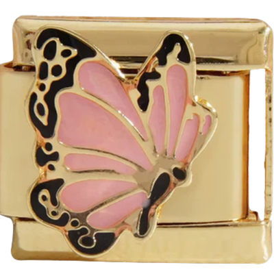 Pink Enamel Butterfly Charm