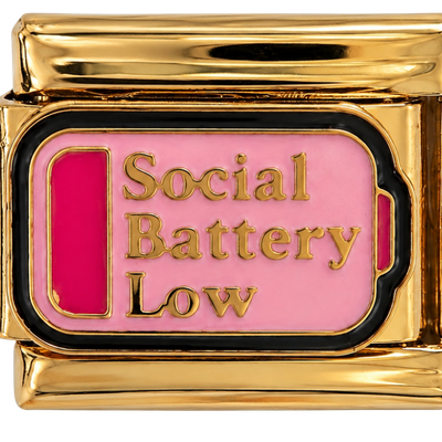 Pink Social Battery Low Charm