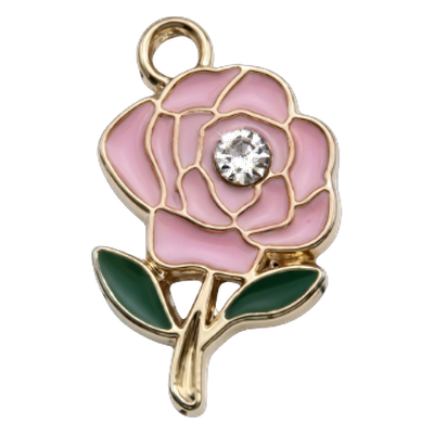 Pinkrose Zircon Charm