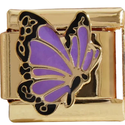Purple Enamel Butterfly Charm