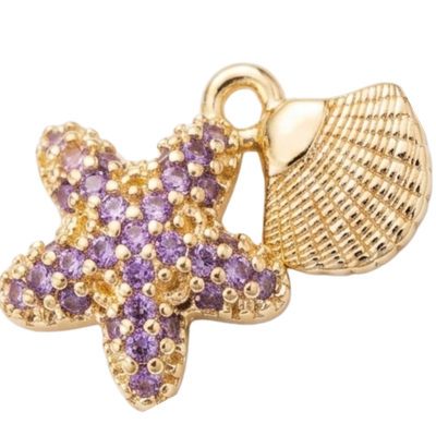 Purple Starfish & Shell