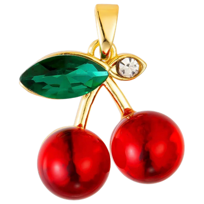 Red Cherry Cluster Charm
