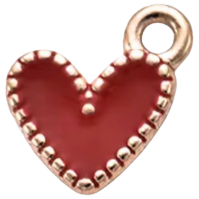 Red Goldenframe Heart Charm