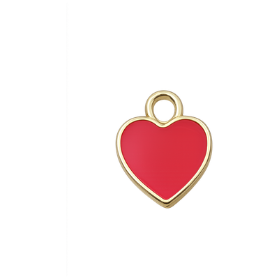Red Plain Heart Charm