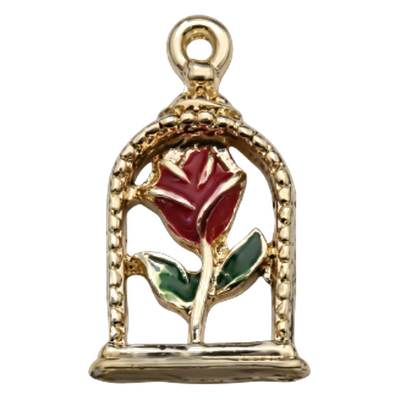 Red Roseframe Charm