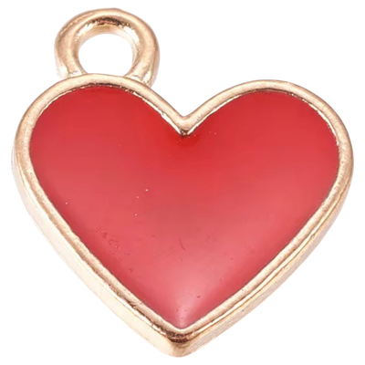 Red Tilted Heart Charm