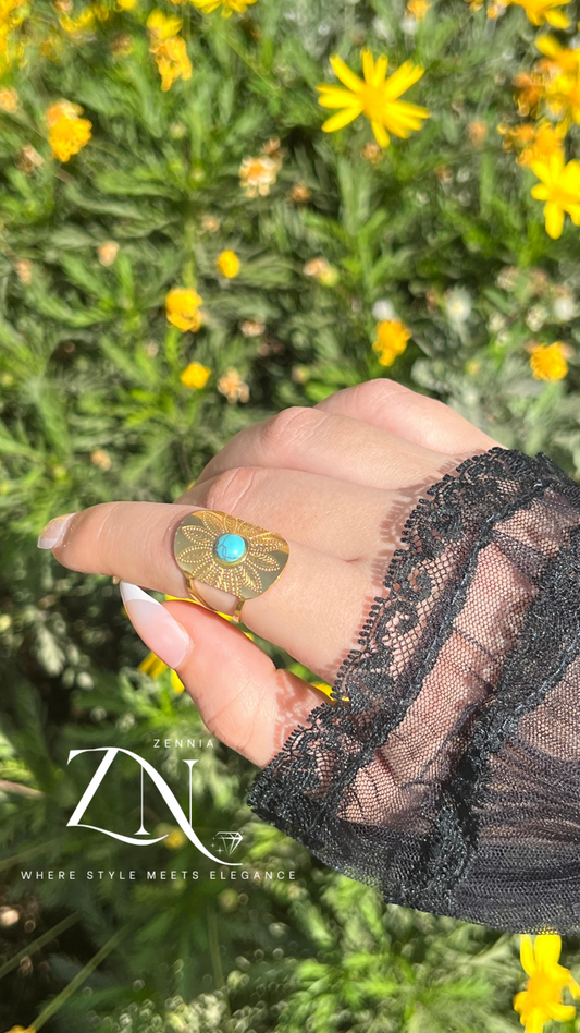 Turquoise Bloom Ring