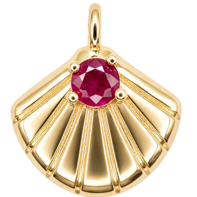 Ruby Fan Shell Gold