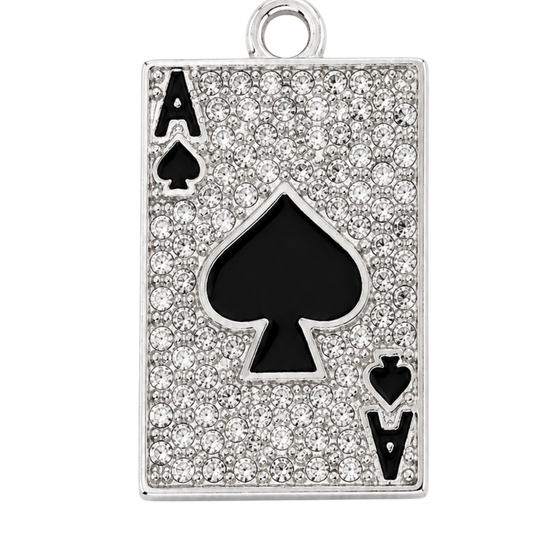 Silver Ace of Spades Crystal
