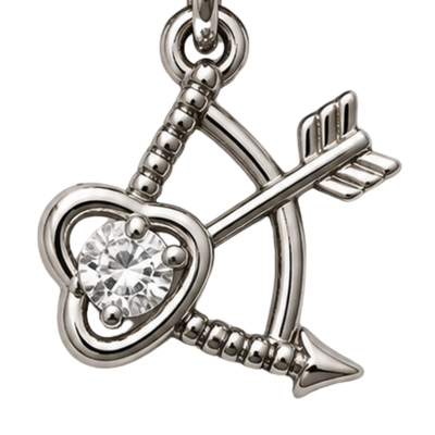 Silver Bow Arrow Heart