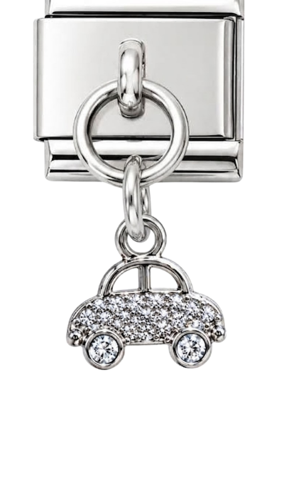 Silver Crystal Car Hanging Charm
