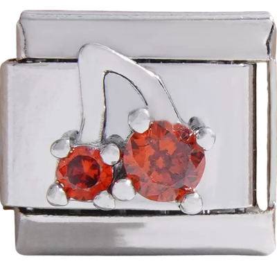 Silver Duo Cherry Crystal