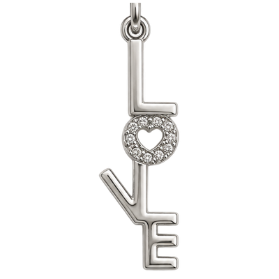 Silver Love Word Crystal