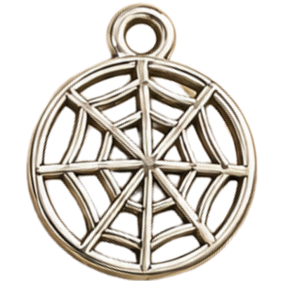 Silver Spiderweb Charm