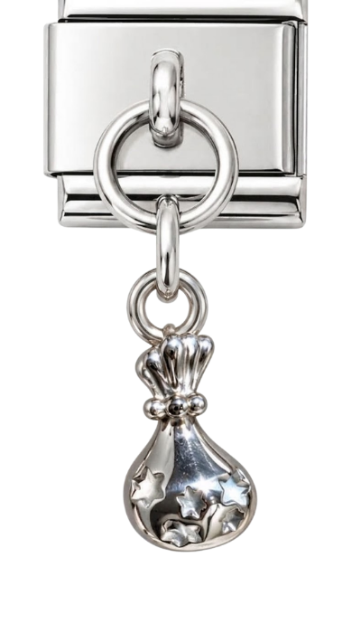 Silver Star Money Bag Hanging Charm