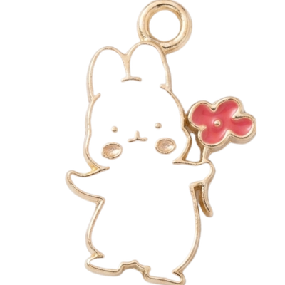 White Bunny with Flower