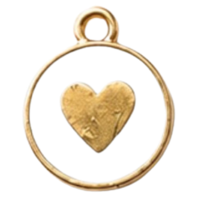 White Heart Charm