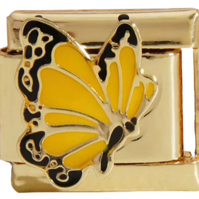 Yellow Enamel Butterfly Charm