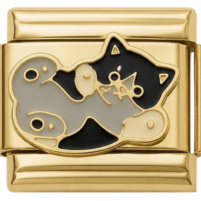 Cat Face Black Enamel