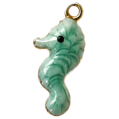 Mini Mintgreen Seahorse Charm