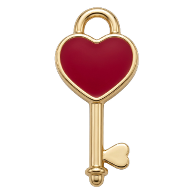Red Keyheart Charm