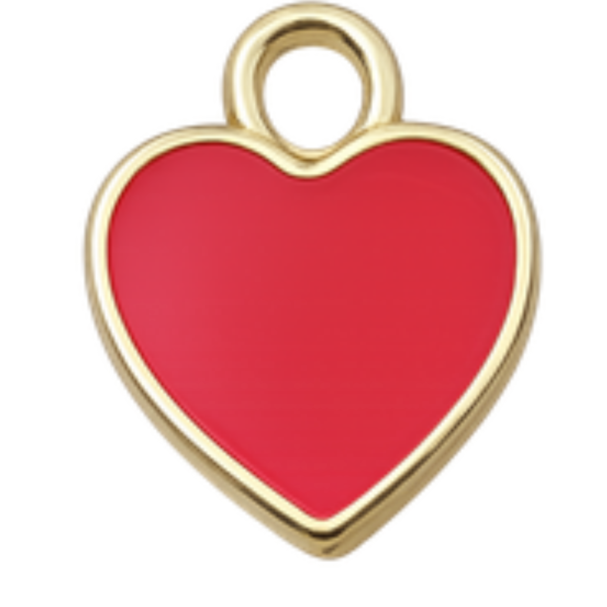 Red Plain Heart Charm