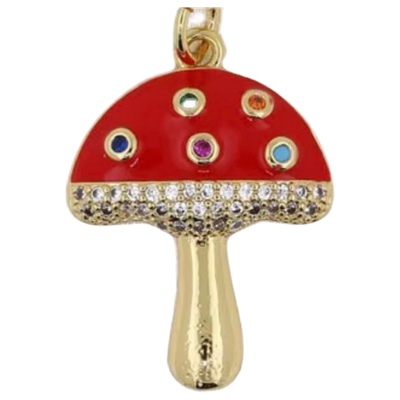 Red Sparkly Mushroom Charm